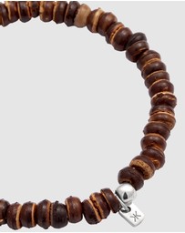 Kuzzoi - ICONIC EXCLUSIVE - Bracelet Male Beads White Synthetic Pearl 925 Sterling Silver