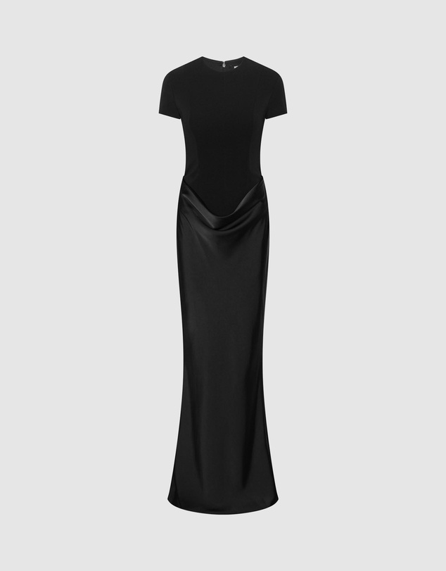 ROTATE - Capsleeve Draped Maxi Dress