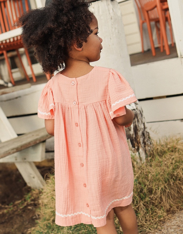 Kynd Baby - Embroidered Dress in Hibiscus