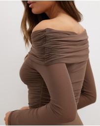 Dazie - Romantic Holiday Jersey Maxi Dress