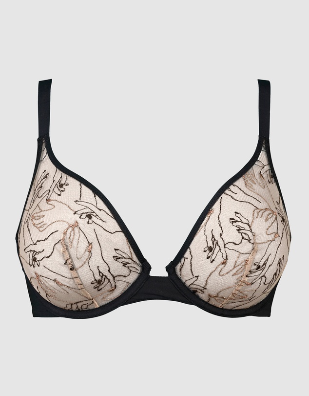 Sans Complexe - Tamara Embroidered Tulle Wired Plunge Bra