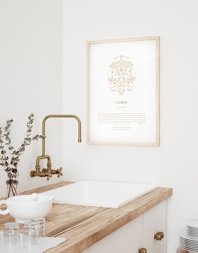 Olive et Oriel - Gemini Celestial Zodiac Art Print A3