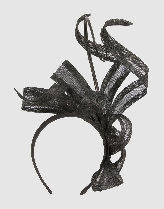 Max Alexander - Tall Black Sinamay Fascinator