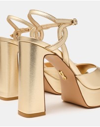 Steve Madden - Miliana Gold Leather Heels
