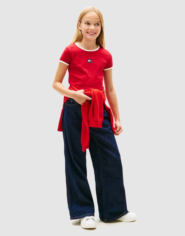 Tommy Hilfiger - Heritage Flag Ribbed Extra Slim T-Shirt - Kids