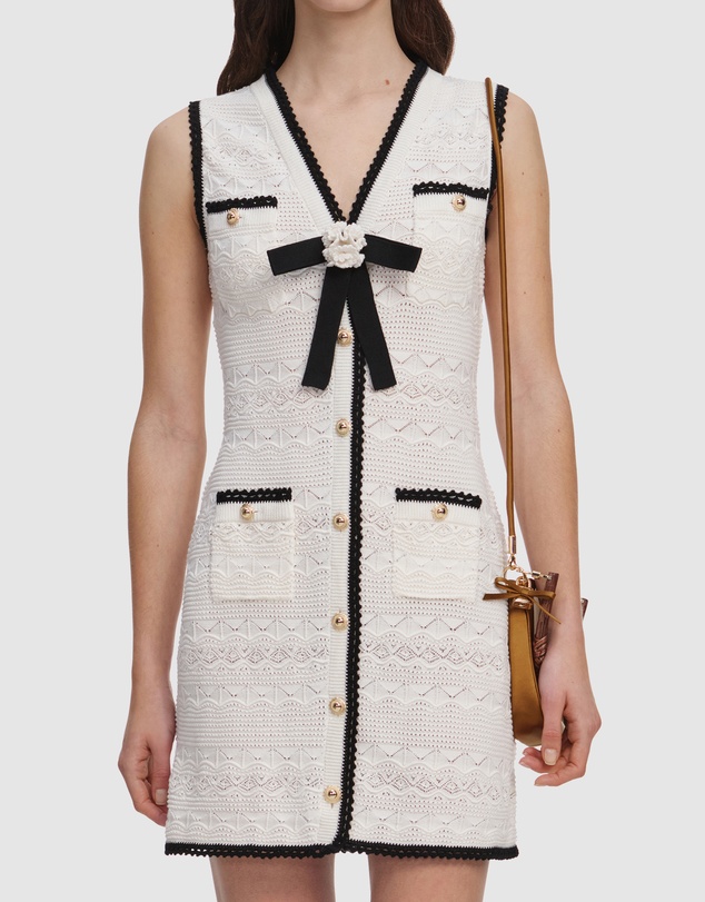 Self Portrait - Pointelle Knit Mini Dress