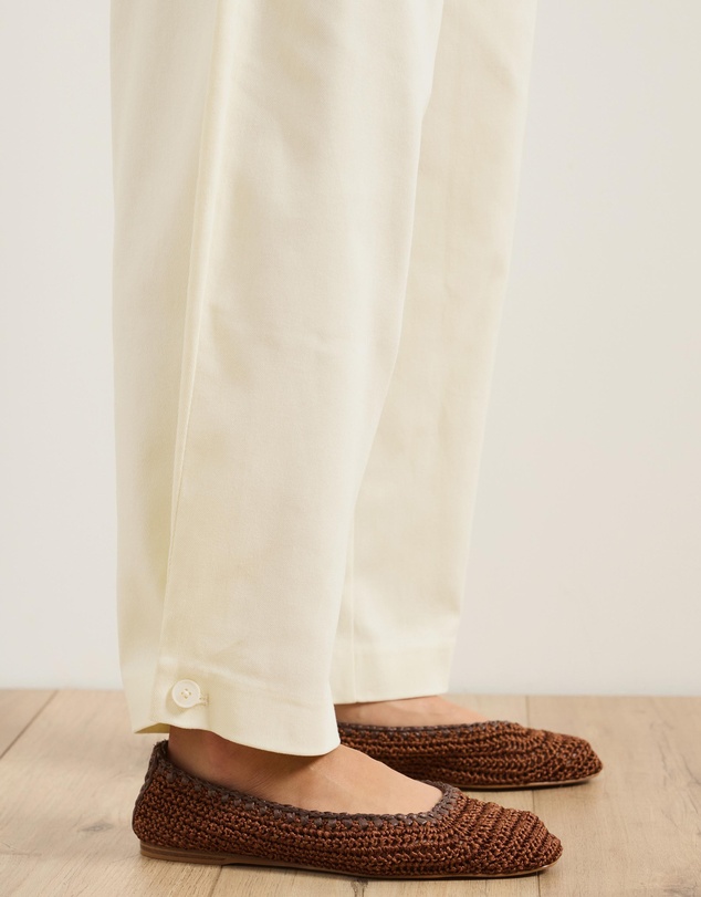 Atmos&Here - Barrel Leg Cotton Twill Pants