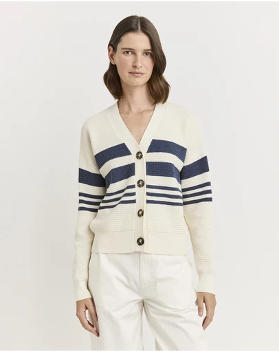 Toorallie - Grain Stitch V Cardigan