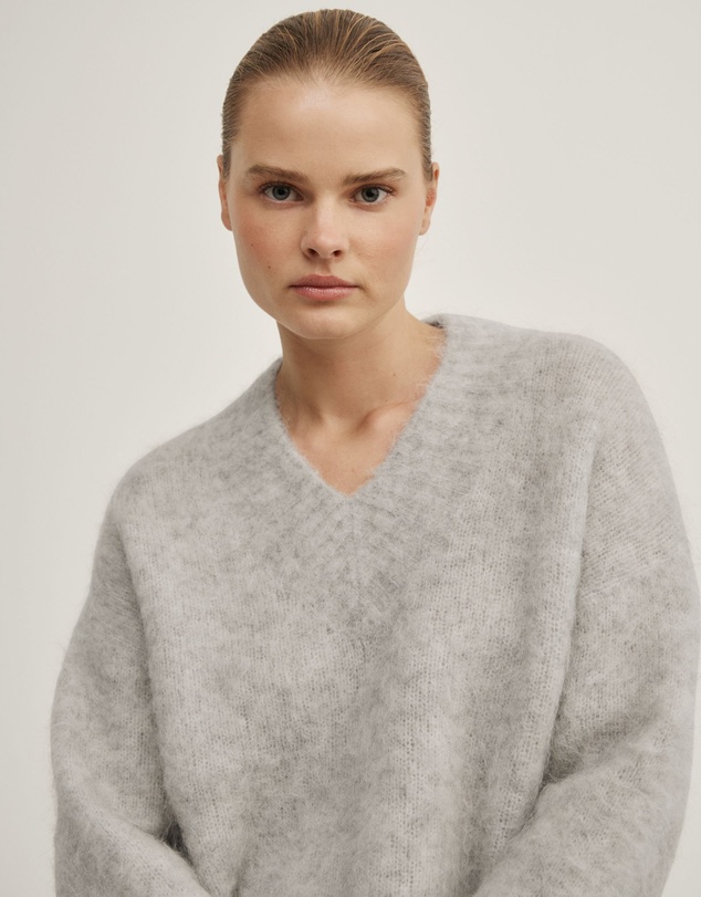 Witchery - High V-neck Fluffy Knit