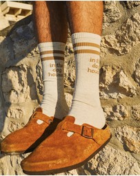 Skwosh - Dog House Socks in Brown Stripe