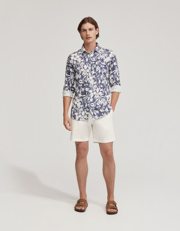 Oxford - Holloway Linen Blend Printed Shirt