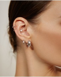 Ania Haie - Silver Chubby Medium Huggie Hoop Earrings