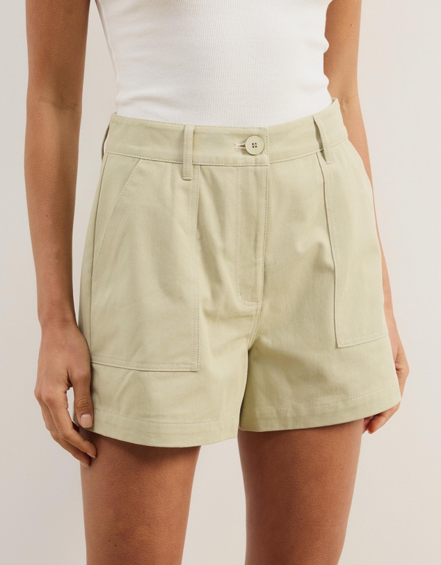 Atmos&Here - Cara Contrast Stitch Twill Shorts