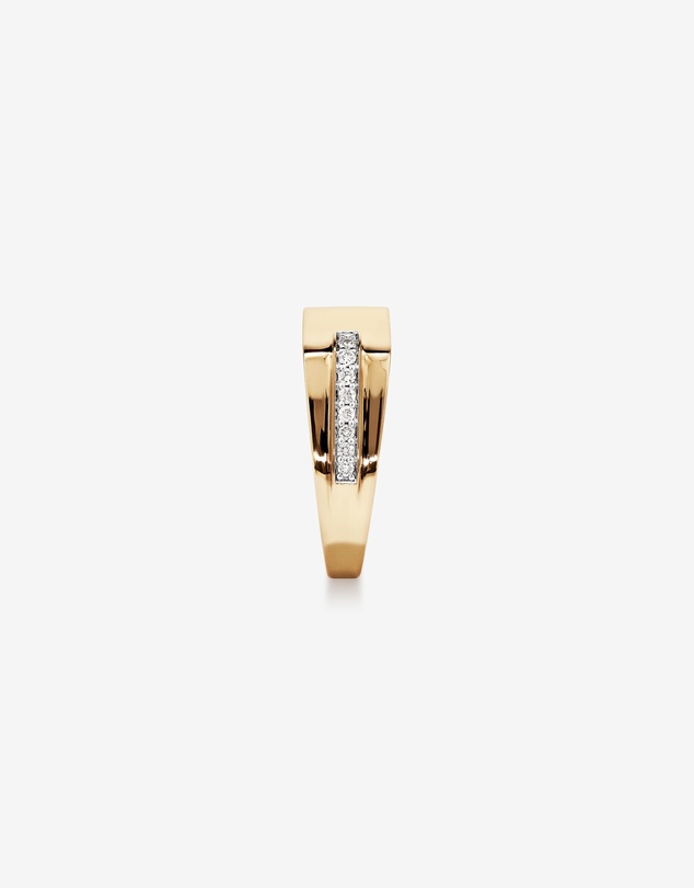Michael Hill - Diamond Accent Men's Signet Ring in 10kt Yellow and White Gold