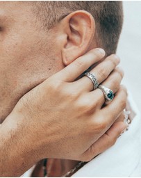 Haze & Glory - ICONIC EXCLUSIVE - Ring Chrysocolla Gemstone in 925 Sterling Silver