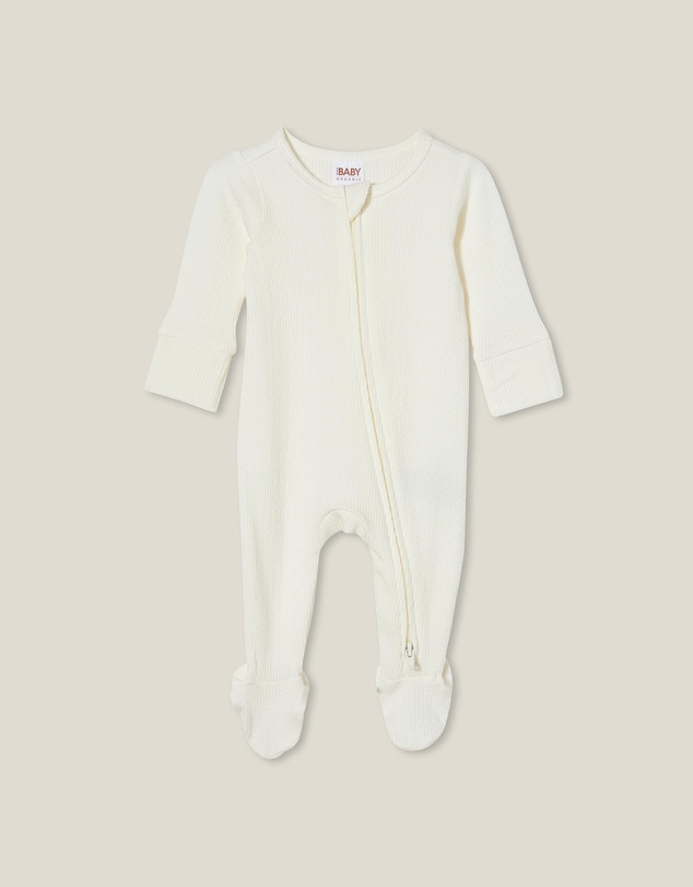 Cotton On Kids - Littlie Organic Long Sleeve Zip Romper