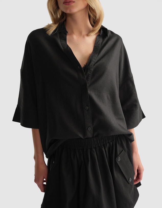 Decjuba - D-Luxe Linen Blend 3/4 Shirt