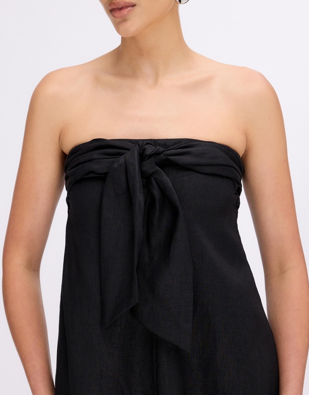 Minima Esenciales - Marlowe Linen Strapless Maxi Dress