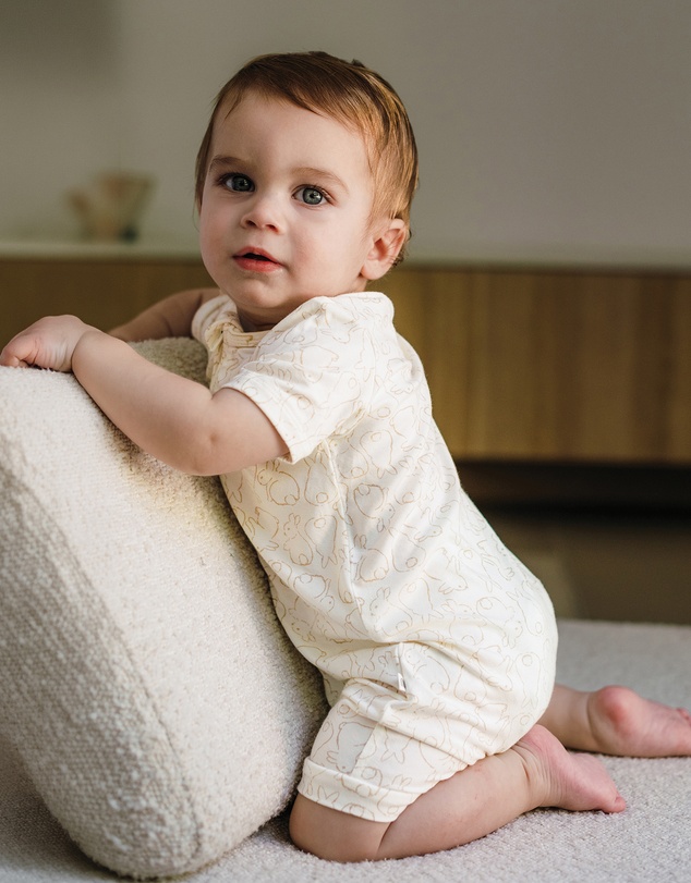 Kynd Baby - Day Or Night Onesie Short Sleeve in Rabbit