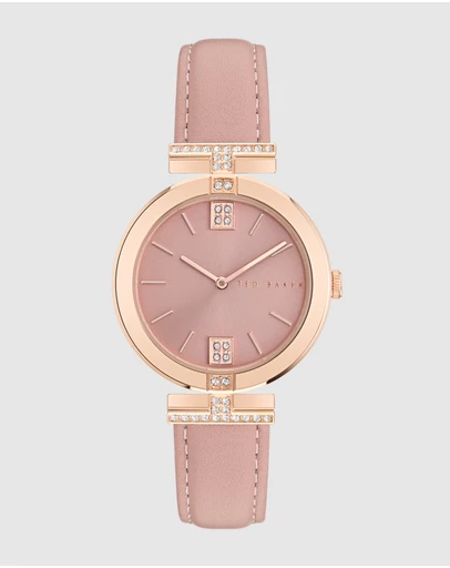 Ted Baker - Ted Baker Darbey - Rose Gold Tone & Pink Leather
