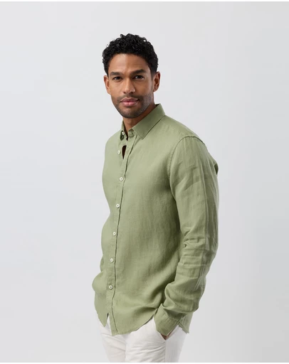 Brooksfield - Linen Casual Long Sleeve