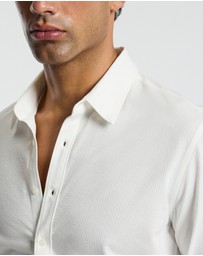 Calibre - Textured Knit Stretch Shirt Off White