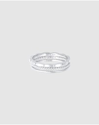 Elli Jewelry - Ring Stacking Set Trio Basic Minimalist Timeless in 925 Sterling Silver
