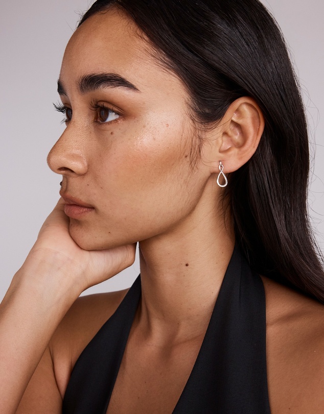 Michael Hill - Cubic Zirconia Infinity Drop Stud Earrings in Sterling Silver