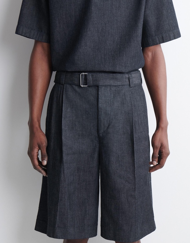 COS - Belted Wide-Leg Denim Shorts