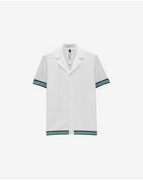 Calibre - Patterned Mesh Tech Knit Shirt Ivory