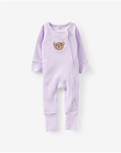 Cotton On Kids - Growie Long Sleeve Rib Romper