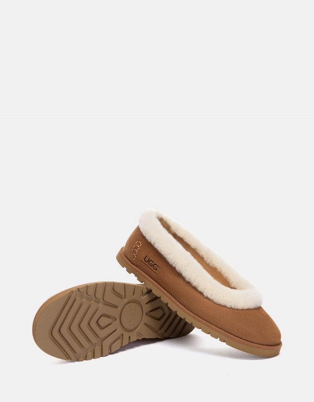 EVERAU - Australian Shepherd Ugg Milea Cow Suede Upper Loafer Oxfords Flats