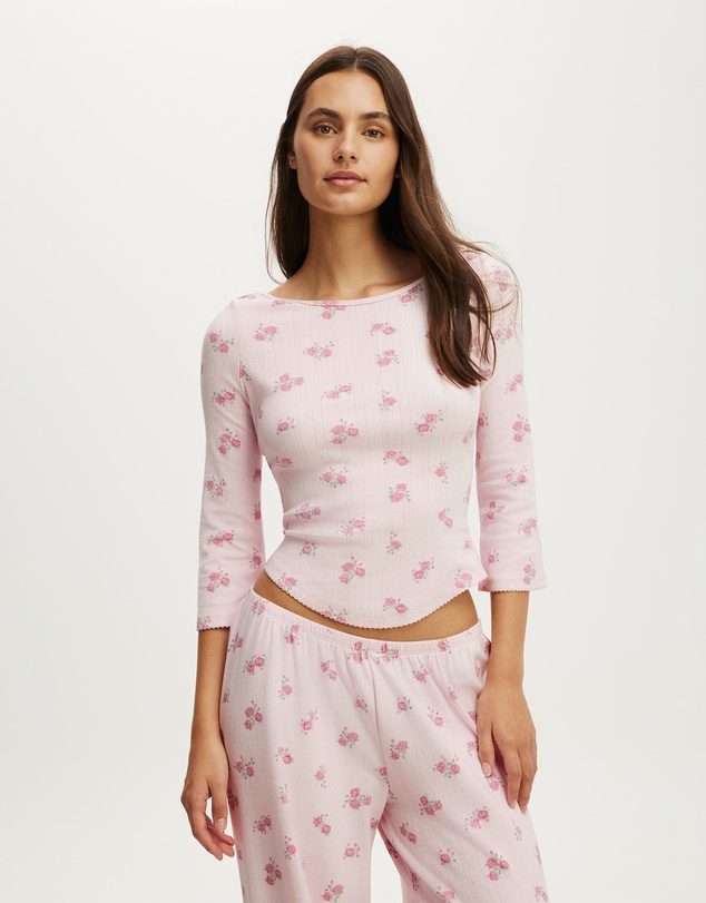 Cotton On Body - Dreamy Soft Pointelle 3/4 Long Sleeve Top