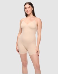 Cupid Fine Shapewear - Dress Rehearsal Mid-Thigh Low Back Shapewear Bodysuit