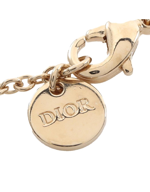 Pre-Loved by Azura Reborn - Pre-Loved Gold Plated Rhinestone Petit CD Logo Pendant Necklace