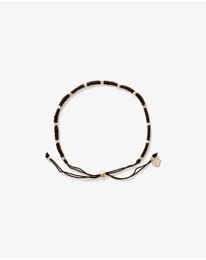 Michael Hill - Brown Cord Bead Bracelet in 10kt Yellow Gold
