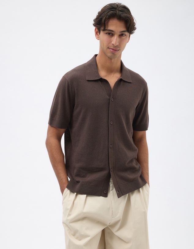 AERE - Linen Blend Knit Shirt