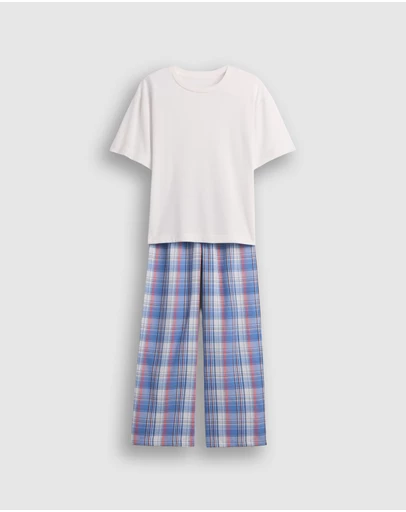 GAP - SS Plaid Pants PJ Set - Teens