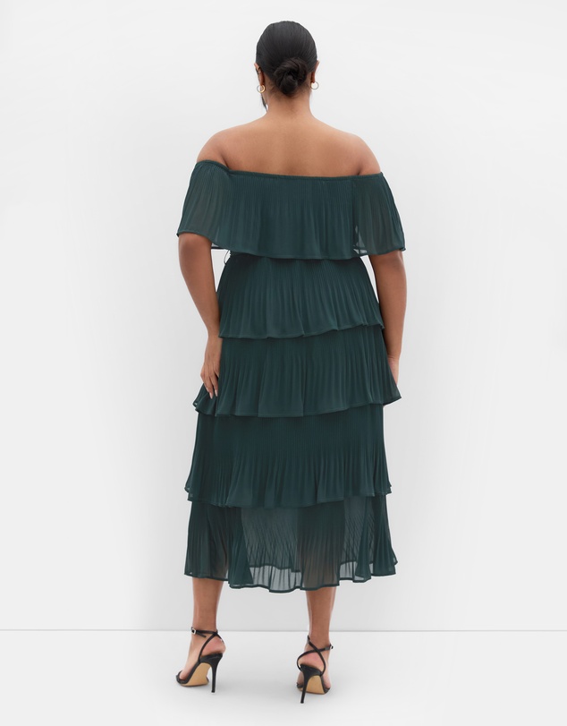 City Chic - Plus size DRESS NIGHT GARDEN - Green Teal