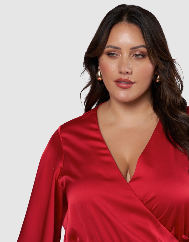 Pink Dusk by Curve Project - Smouldering Wrap Maxi Dress
