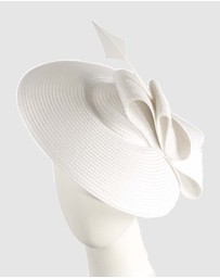 Max Alexander - Saucer White Racing Fascinator Hat