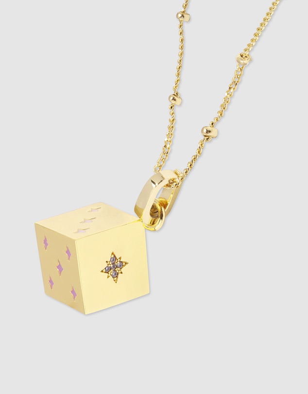 Wanderlust + Co - Dice Gold Necklace