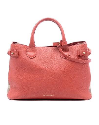 Pre-Loved by Azura Reborn - Pre-Loved Medium Leather and House Check Canvas Banner Satchel