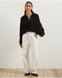 Atmos&Here - Natalie Oversized V-Neck Knit Jumper