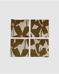 Mosey Me - Olive Poppy Napkin Set