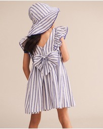 Huxbaby - Ocean Stripe Bow Back Dress - ICONIC EXCLUSIVE - Babies-Teens
