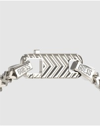 GUESS - Silver-Tone Textured Hook Bracelet