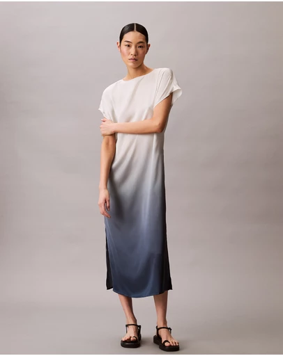 Calvin Klein - Satin Printed Relaxed Dress