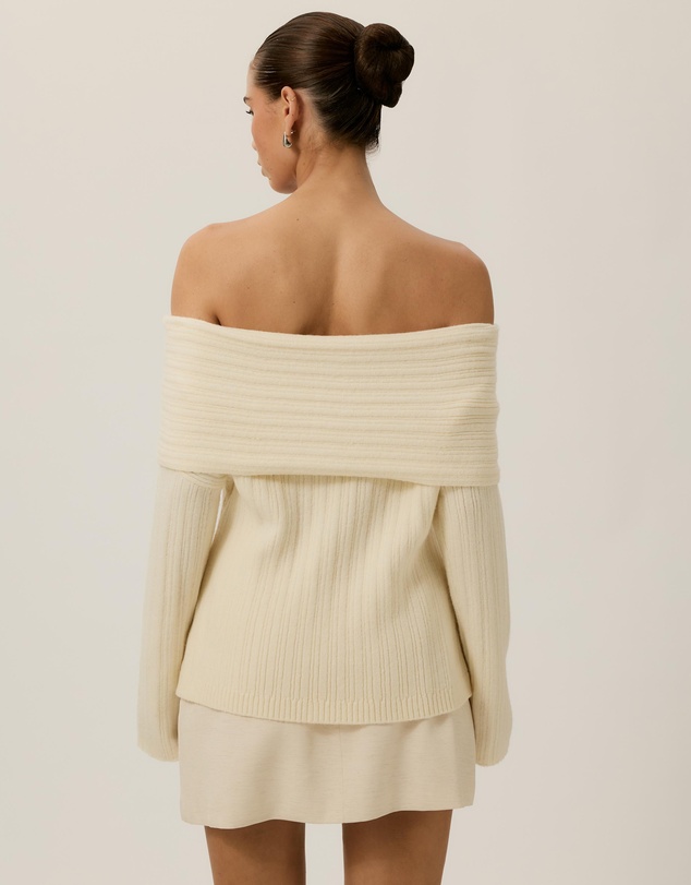 Tussah - Elena Ribbed Off The Shoulder Jumper