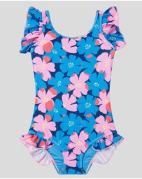 Boardies - Boardies Sully Floral Little Girls Ruffles Swimsuit